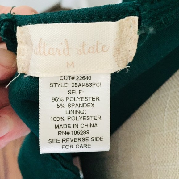 Anthropology Altar'd State Green Tier Ruffle Dress Keyhole Back Size Med - Picture 6 of 6